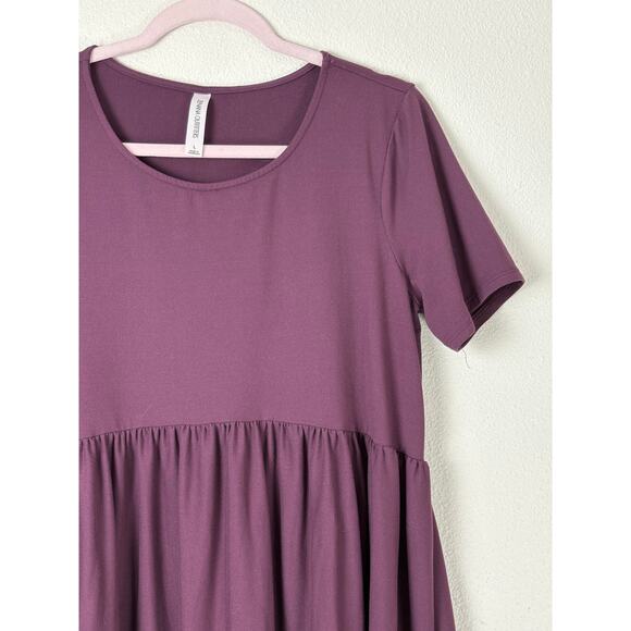 Zenana Outfitters  Women's Large Plum Purple Baby Doll Top Dress Maternity Loose - Picture 3 of 5